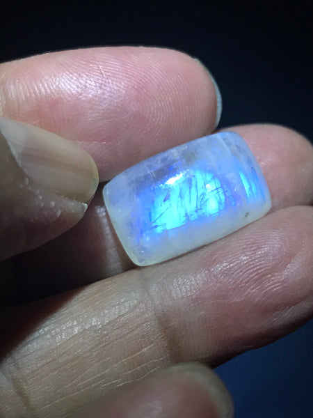 Rainbowmoonstone  Rectangular cut Cabochons 1 pcs, AAA  Extra ordinary quality, best Sheen or Rainbow, 12.85 x 20 mm appx. (CB 206 )