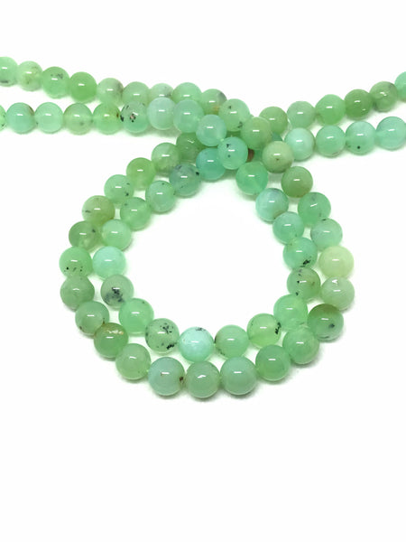 100% Natural Chrysoprase Round Plain 9 & 8 mm Exceptional Qty,16 "Beautiful , Clean,Creative, Excellent Natural ,Earth mined(#1130)