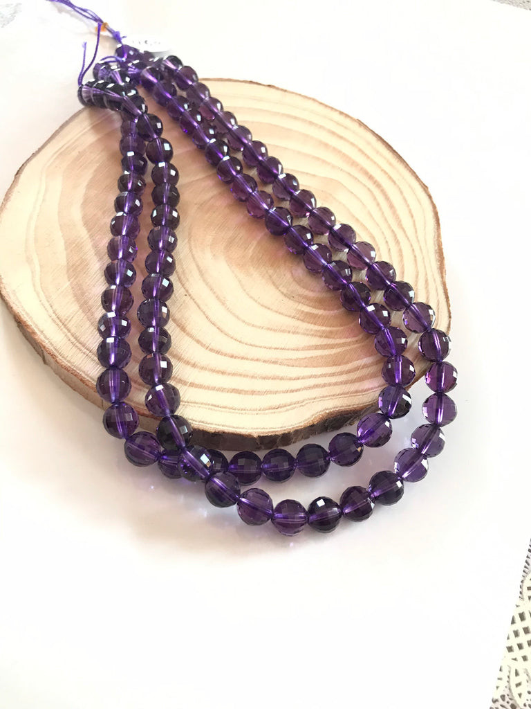 Beautiful AAA Amethyst Faceted 8mm Fine Qty Facetd , calibrated, Purple,full strand 16 inch,AAA quality,perfect cut, full transparency,