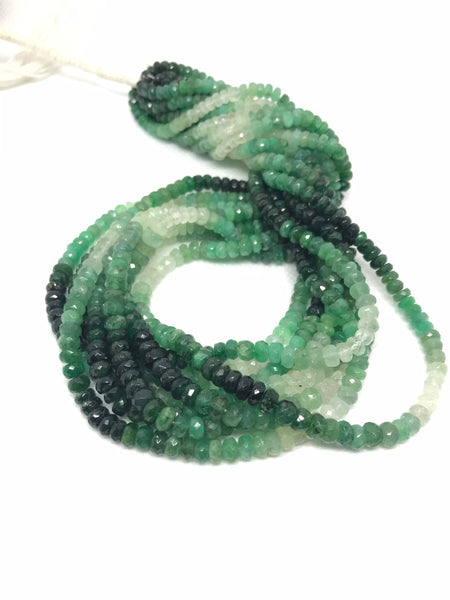 Beautiful Natural Emerald Faceted Shaded ,Roudale, Necklace, 4.6 to5.3 mm appx.,Green color, Slightly,Graduated, Green,Creative design.
