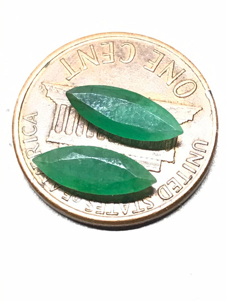 100% Natural Emerald Pair, Loose 11X4MM Marquise Cut Green Emerald, Brazil Emerald for Earring, ( #G-00089)