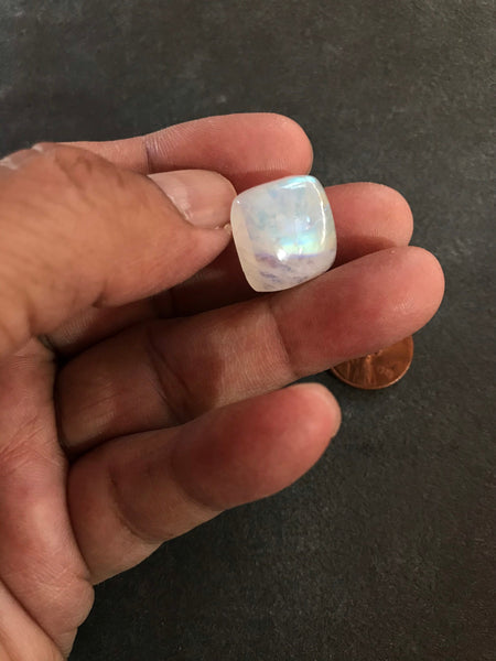 Beautiful Rainbow Moonstone squar Cabochon AAA quality 17x17 mm, Best Blue shine with patterns/designs,100% Natural( CB-00225)