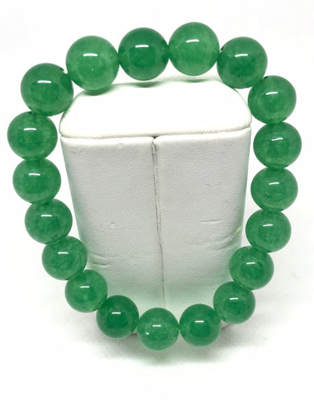 Green Onyx Gemstone Bracelett, 10mm, AAA quality,on Elastic Thread,expandable ,fit to all size (JB-0088)