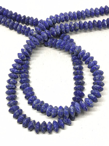 Lapis Button Roundale Met finish 8.4 mm appx.One of a kind, Hard to find shape 16 inch strand, blue color,100% Natural,Most creative ( 1203)