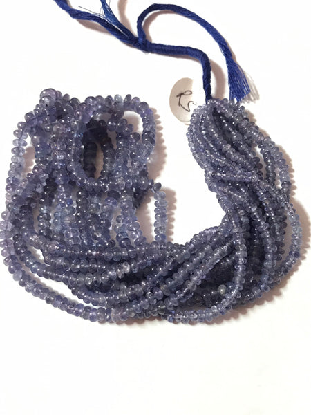 Tanzanite Roundale Faceted 3.2 to 6 mm appx. 15 inch strand, ,Beautiful light blue. Creative. ( # 721 )