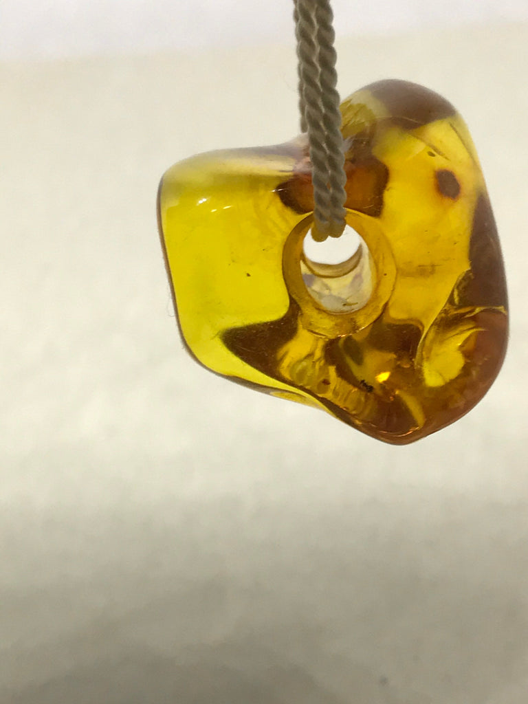 Natural Baltic Raw Amber Rough,Free form,healing crystal,healing properties,23x25 mm One of a kind Piece, Drilled on the top side.(# 221)