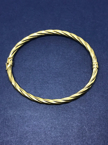 925 sterling silver Bangle 14 k yellow Gold Plated ,Made in Italy , Beautifully Crafted ,Rich N Famous Look. (AYS-JB-0092)