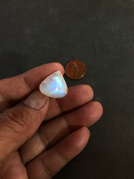 Rainbowmoonstone  Heart shape Cabochons , AAA  Extra ordinary quality,18.7x20 mm  Best fire on it.( # 239)