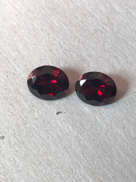 Red Garnet Oval Pair ( Pack of 2 Pca) Faceted 10x12 mm,Red, 100% natural, most creative.One of a kind(#G00094)