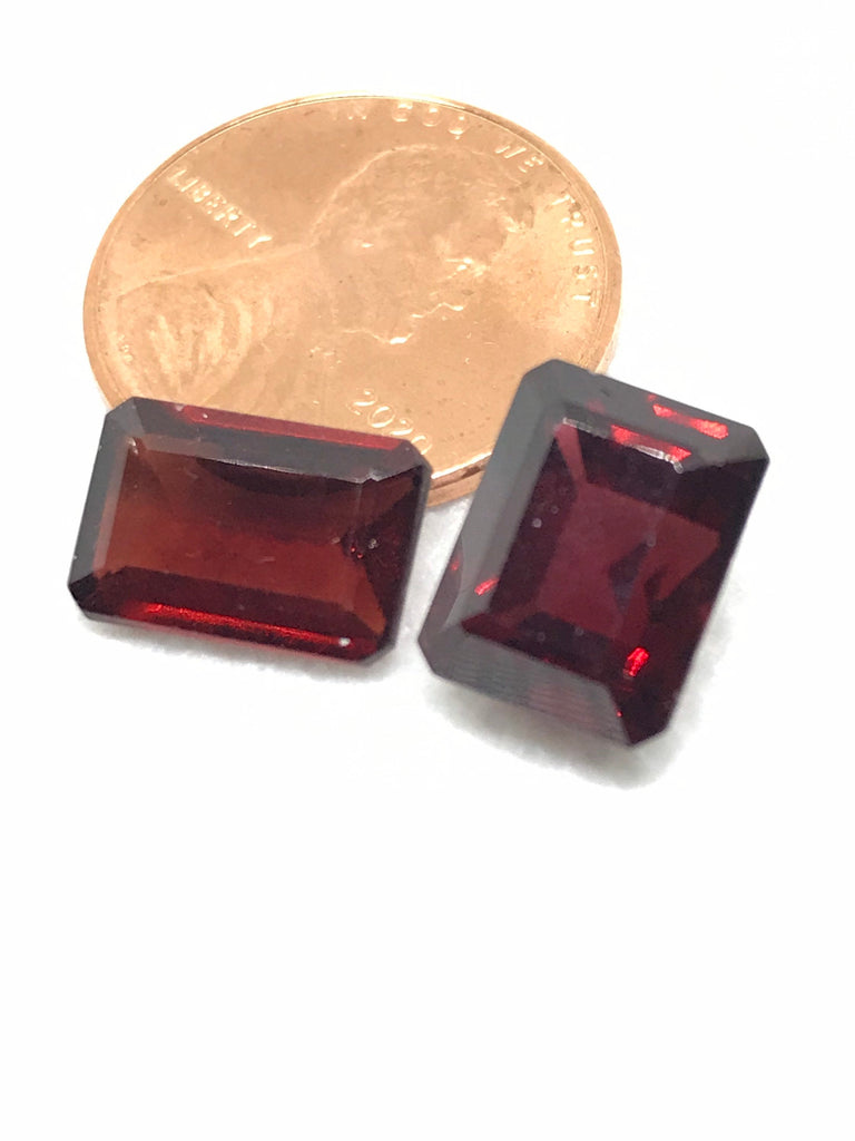 Rhodolite Garnet Rectangular shape Faceted 11x7.4 & 10x8.5 mm, Red color 100% Natural, creative (G-00097)