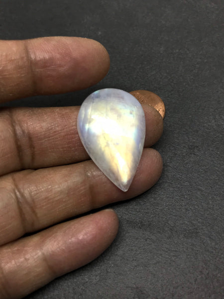 Rainbow moonstone Pear/drop shape Cabochons 1 pcs, AAA  Extra ordinary quality, best Flash or Rainblw, 32x21.2 , H 8.4mm (# 240)