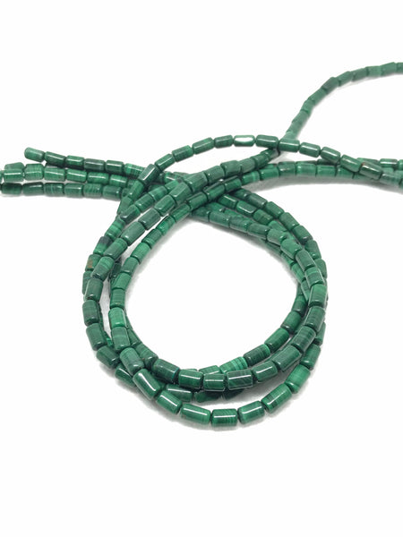 6x4mm Natural Malachite Beads, Tube Shape Malachite Necklace, Green Malachite For Jewelry Making, Gift For Women, 16 Inch Strand Beads
