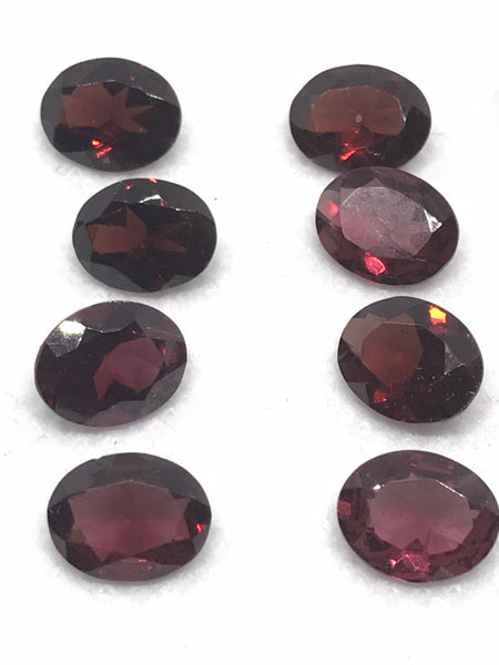 Garnet Red Oval shape Faceted 9x7 to 12x9 mm , various sizes , Red color 100% Natural, creative (G-00100)
