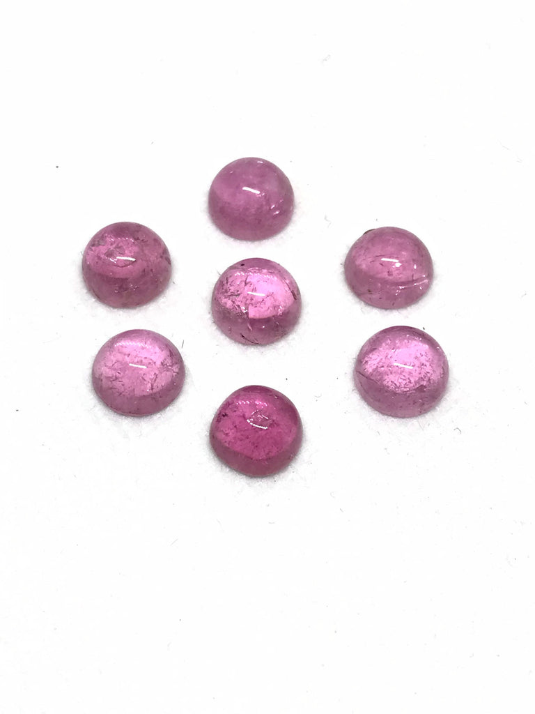 100% Natural AAA Pink Tourmaline/ Rubilite 9 mm ,H 4.6 mm Round Cab, One of a kind , Metaphysic properties, Creative(# G00107)