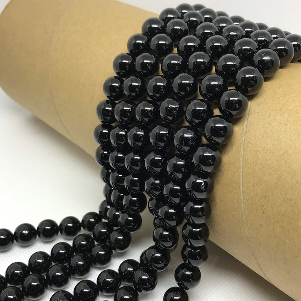 Black Turmaline  Round 10 mm plain ,Energy and Healing Energy, AAA quality ,for  Creative design ( # 1246)