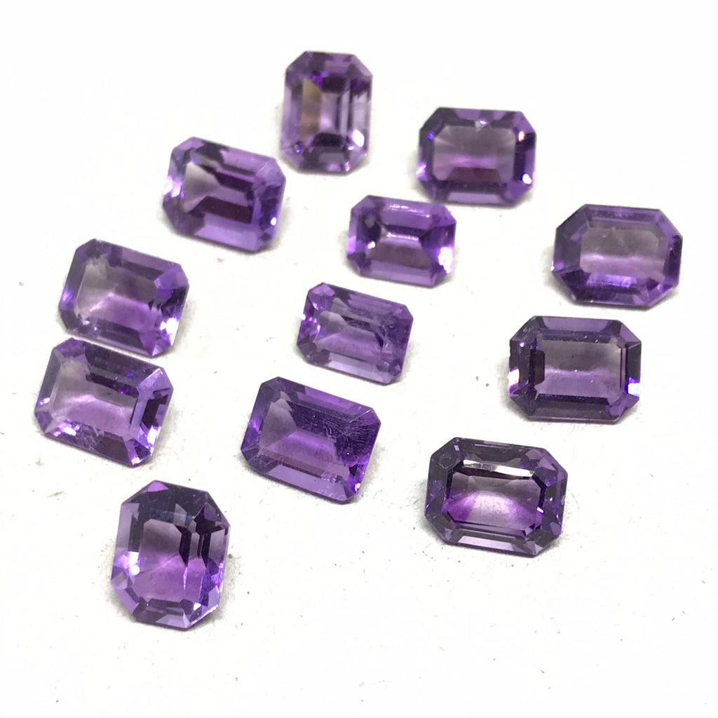 AAA Amethyst  Octagon Faceted 9x7mm, Purple color 100% Natural ,Pack of 2 pcs.( G-00119)