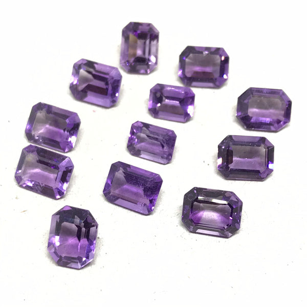 AAA Amethyst, Natural Amethyst, 9x7mm Octagon Cut Amethyst, Amethyst Pair, Purple Amethyst ( G-00119)