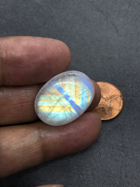 Rainbowmoonstone Oval Cabochons AAA  Extra ordinary quality, best Sheen or Rainblw, 23.6x17.6 mm(#261)