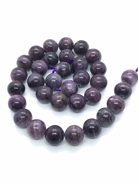 Sugilite  Round Plain 12 mm  High quality,16 inch strand,Purple , best Color,Most creative ,100% natural (#1220)