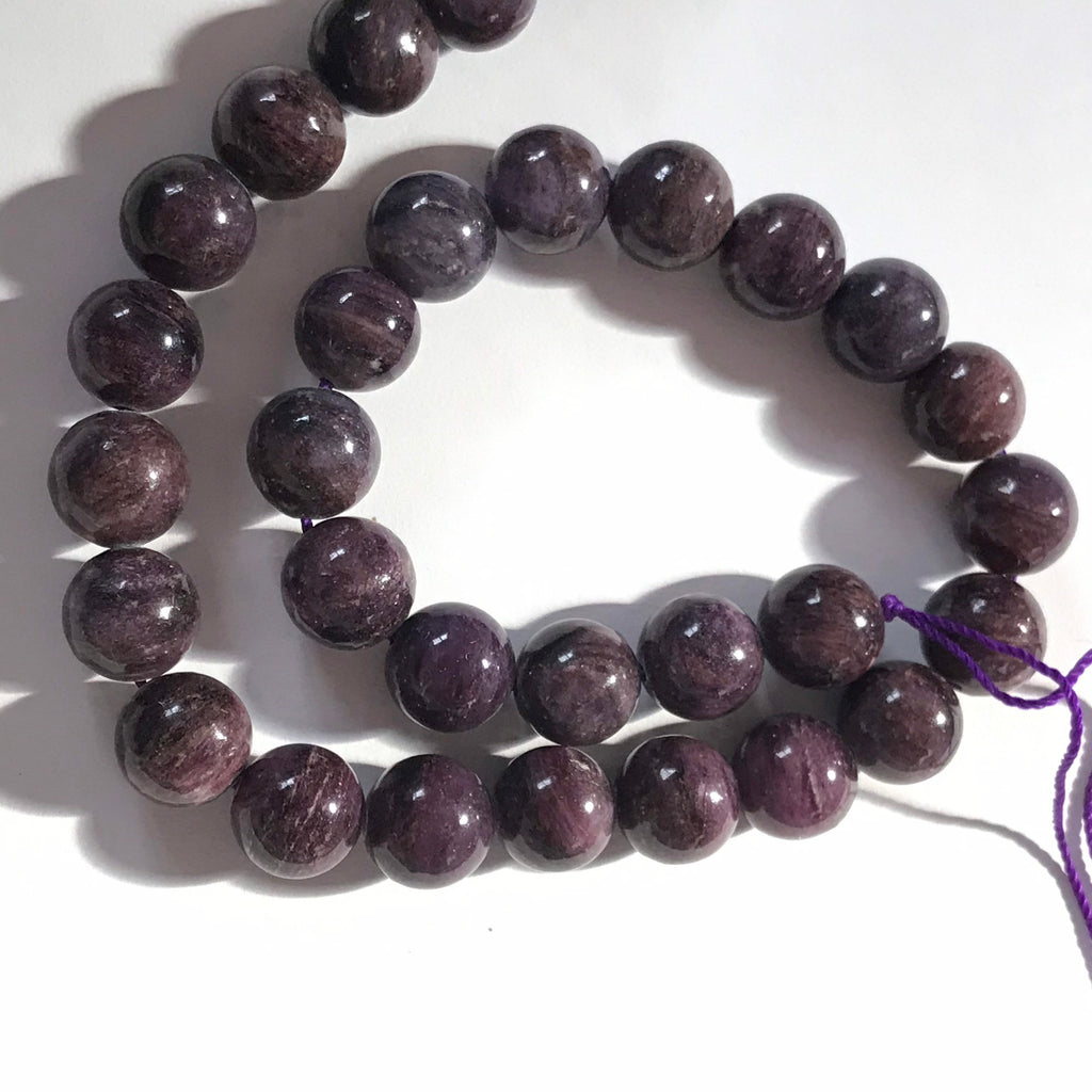 Sugilite  Round Plain 12 mm  High quality,16 inch strand,Purple ,100% Natural , best Color,Most creative natural patterns(#1221 )