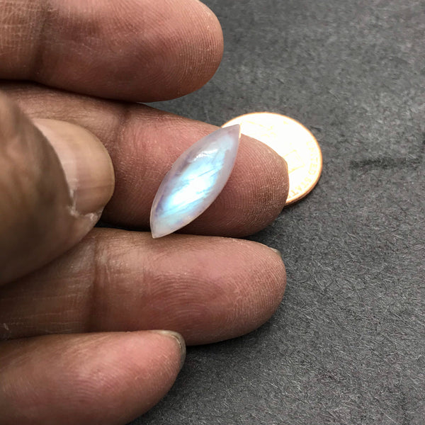 Rainbow moonstone Marquise Cabochons 1 pcs, AAA  Extra ordinary quality, best Sheen or Rainblw, 7.5x19.2 appx mm (#269)