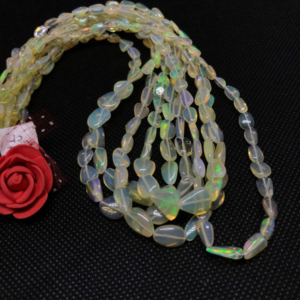 Ethiopian Opal Nuggets 5.7 x6.4 to7x9 MM appx 15.5Inch,Bautiful  Brilliant Fire, AAA quality, jewelry designer's Creative desire(#1265)