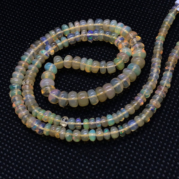 Ethiopian opal Rondell 5.6 to 3.3 mm appx. Full Luster16 Inch,Beautiful  Brillient Fire,AAA quality, jewelry designer's Creative desire#1270