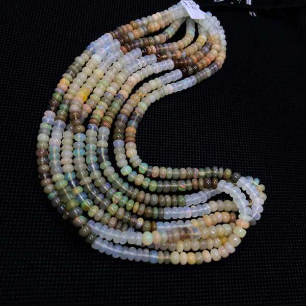 Ethiopian Multi color opal Rondell 5mm appx.  16 Inch,Beautiful Fire, Brown color , AAA quality, jewelry designer's Creative desire(#1272)