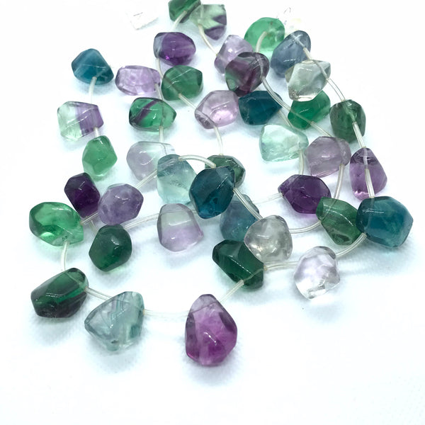 Rainbow Fluorite  nuggets / tumble,18x15mm  appx, Multi color,Green,purple,Blue,Creative for designer,16 inch (#1275)