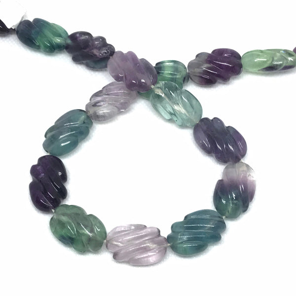 Rainbow Fluorite  Carved Oval,16x24 mm Multi color,Green,purple,Blue,Creative for designer,16 inch (#1236)
