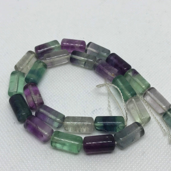 Rainbow Fluorite Tube,8x15 mm Multi color,Green,purple,Blue,Creative for designer,16 inch (#1242)