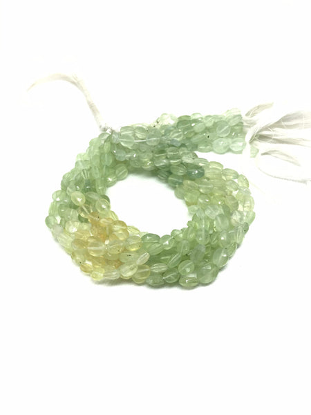 Prehnite Oval Faceted Appx 8x6mm appx 15 inch,Shaded light to dark color,Green,yellow ,100% natural, creative (#360)
