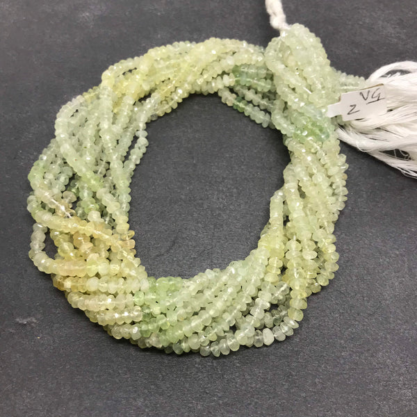 Prehnite Faceted Roundale 4.2 to 4.5mm 15 inch,Shaded light to dark color,Green,yellow ,100% natural, creative#(358)
