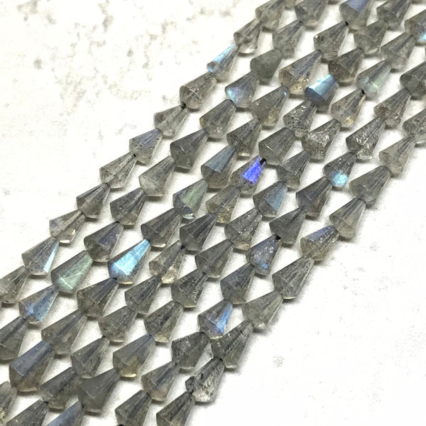 Natural Labradorite Beads, 5x4mm Bicorne Labradorite Faceted Beads, Blue Fire Labradorite Healing Beads, Loose Beads, 14 Inch Strand(#1294)