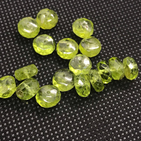 Loose Peridot Faceted Roundale 75 to 8 mm Appx. ,Green, Gemstone Bead 100% Natural, AAA gem quality, Pck of 1 Piece (#1296)