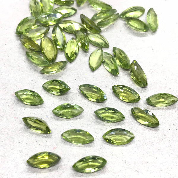 Peridot Marquise Faceted 712x6 & 10x5 mm. Green, Creatine 100% Natural, AAA gem quality Pack of 1 Piece(#G- 127 )