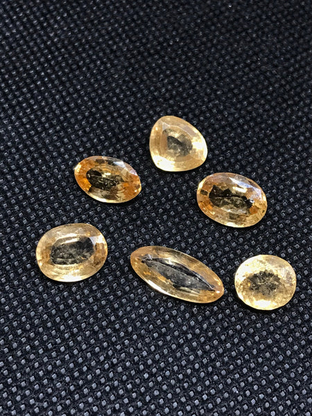 Precious Topaz Oval ,Heart & Marquise shape Faceted 5.42x7.18  mm, yellow color, Natural, creative, pack of 1 piece,see all photo (# G-137 )