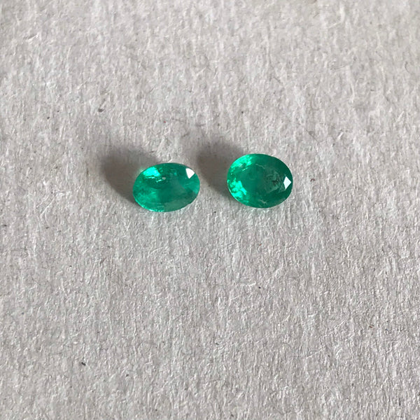 Emerald Faceted Oval 5x4.07  mm appx., Green color, Lively, 100% Natural, creative( #-G-000144)