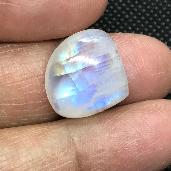 Rainbow moonstone Heart Cabochon, 18.3x16.9, AAA  Extra ordinary quality, best Sheen or Rainbow,  (# CB-00292)