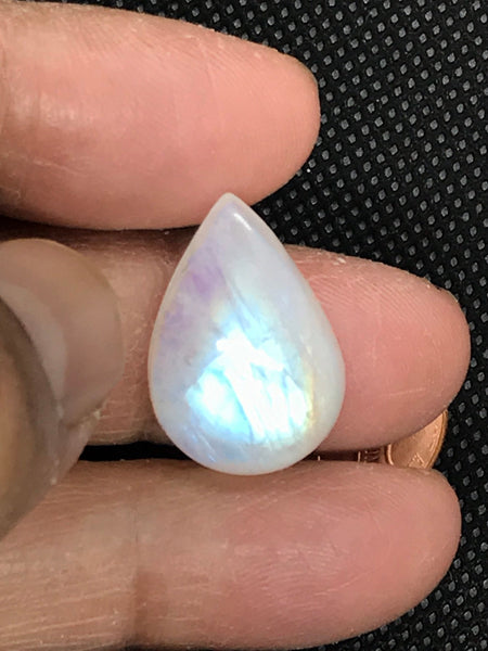 Rainbow moonstone Pear Cabochon,22x15.27, AAA  Extra ordinary quality, best Sheen or Rainbow,  (# CB-00288)