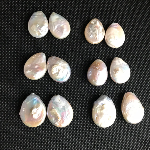 Natural Pearl Pear shape PAIR 14x19 mm ( Package of 2 pcs) fresh water pearl. Straight drill, best for earing or otherwise.(PRL-0035)