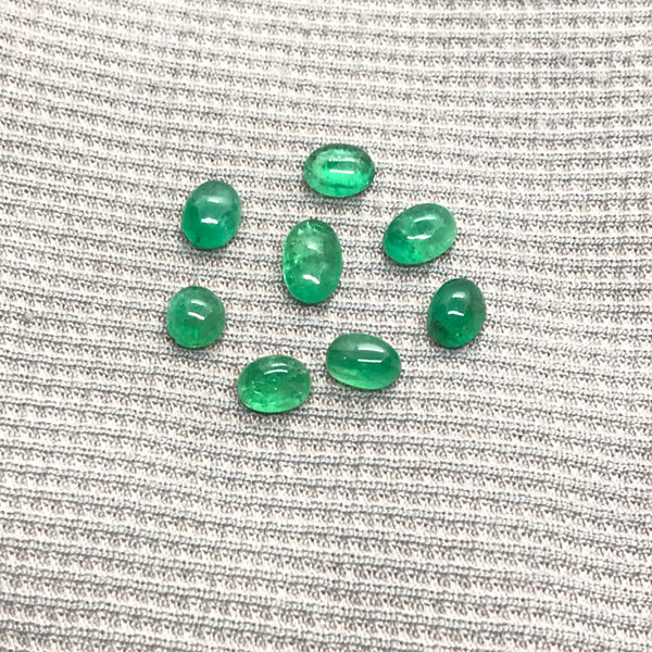 Emerald Cabochons 5x3 mm appx. Green color, Lively,  100% Natural, creative( #-AYS-G00139 )