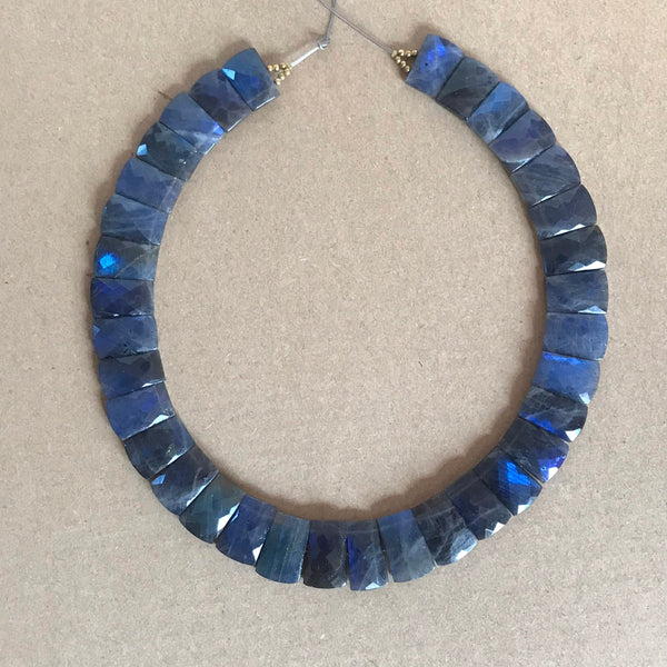 AAA Labradorite Beads, Labradorite Cleopatra Necklace, 11X7 to 11X27MM, Rectangular Shape Blue Fire labradorite, Choker Beads