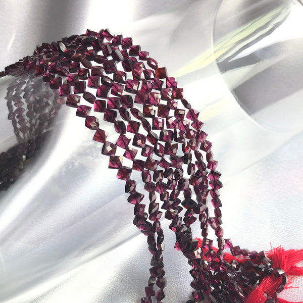 AAA Garnet Beads, Natural Garnet Garnet Beads Neckalce, Rhodolite Garnet 6mm Square shape garnet Top drill,16 ''Faceted Red Garnet