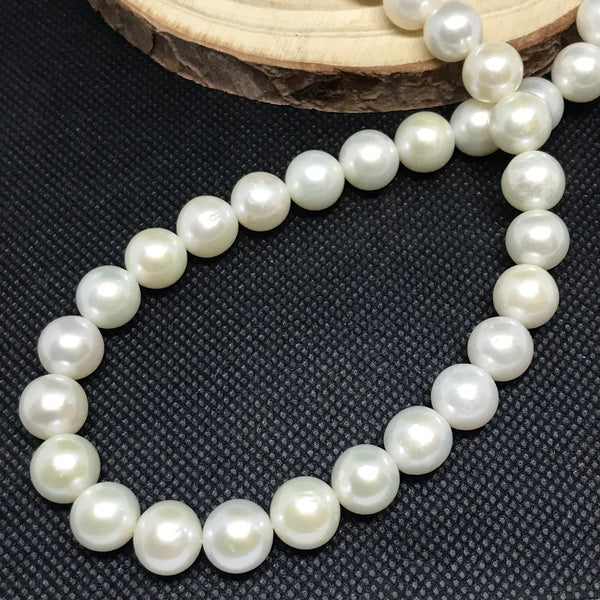 Natural Pearl necklace Perfect Round 10-11 mm  17 inch ,Best Luster, Crafted in USA. 14 K Gold Filled Clasp (JB-117)