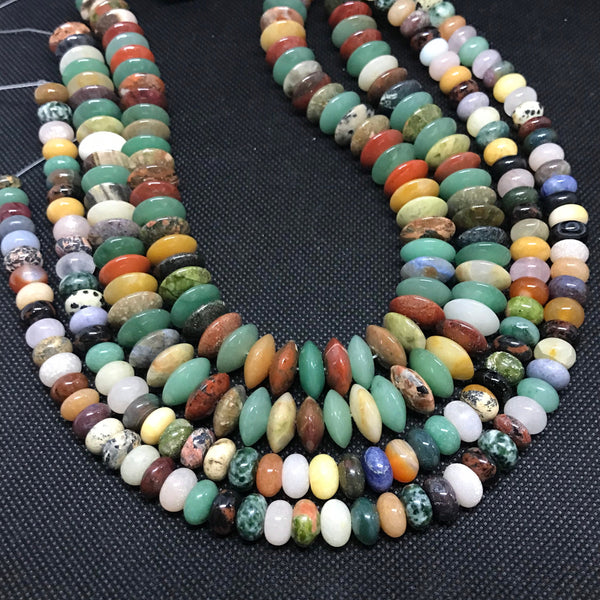 Natural Multi Gemstone Beads, Amethyst, Caroline, Aventurine, Rose Quartz, Rhodonite Beads For Jewelry Making, Gift For Women,14 Inch Strand
