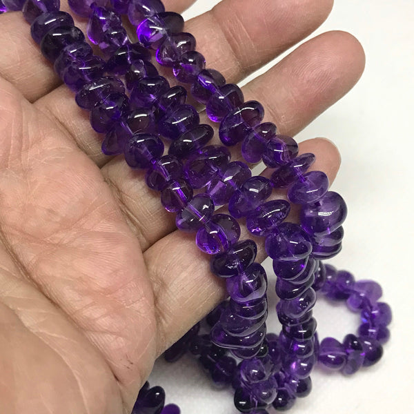 African Amethyst Plain tumble 16 to 8 mm appx. Fine Qty , Purple,16 inch ,AAA Free Size cut, full Dark color 100% Natural #1344