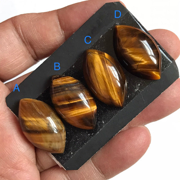 Tiger Eye Cabochon Marquise, calibrated. 26x15 mm appx.One of a kind, AAA Qty. CB-315