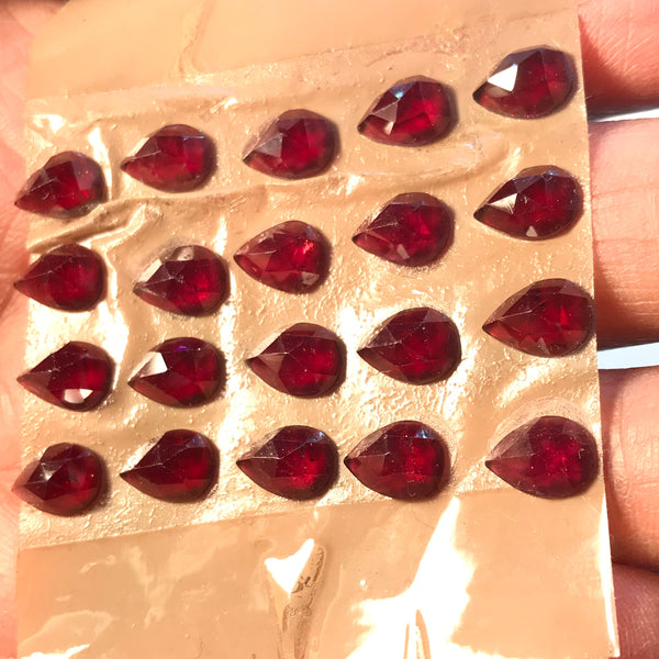 Garnet Rose Cut Fancy Pear Shape 7x5 8x6 9x7 mm Faceted, AAA Quality,Best for Jewelry making ,Flat table ,only Face up facettin # G-155