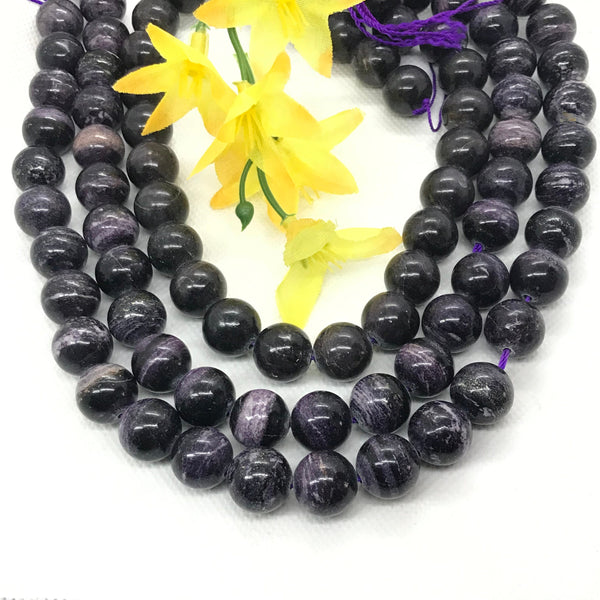 14 mm Natural Sugilite  Round Plain  High quality, 8 OR 16 inch strand,Purple  best Color,Most creative,natural Creative patterns on(# 1359)
